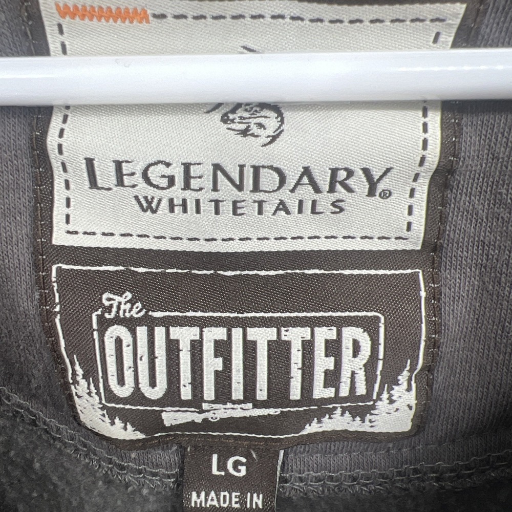 Legendary Whitetails Men's Sweater Hoodie Dear Hunting Style Pockets Gray Size L - Picture 7 of 9